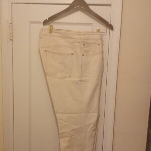 J. Peterman Cream Canvas Jeans. 40x31 Tappered from knee down